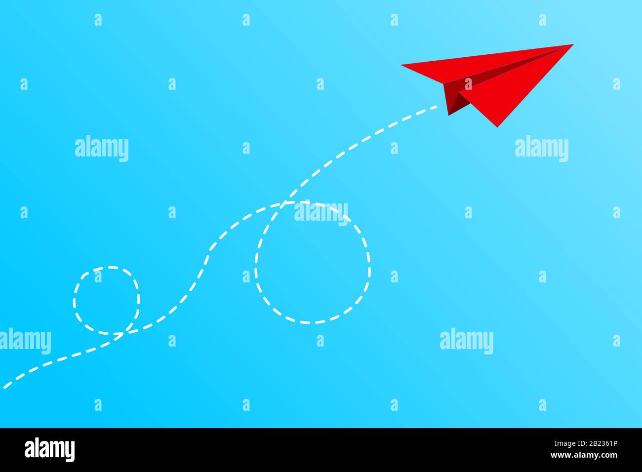 Red paper plane flying on blue sky background Stock Vector Image & Art ...