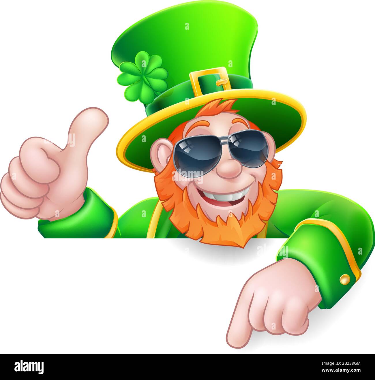 Leprechaun St Patricks Day Cool Shades Cartoon Stock Vector Image & Art ...