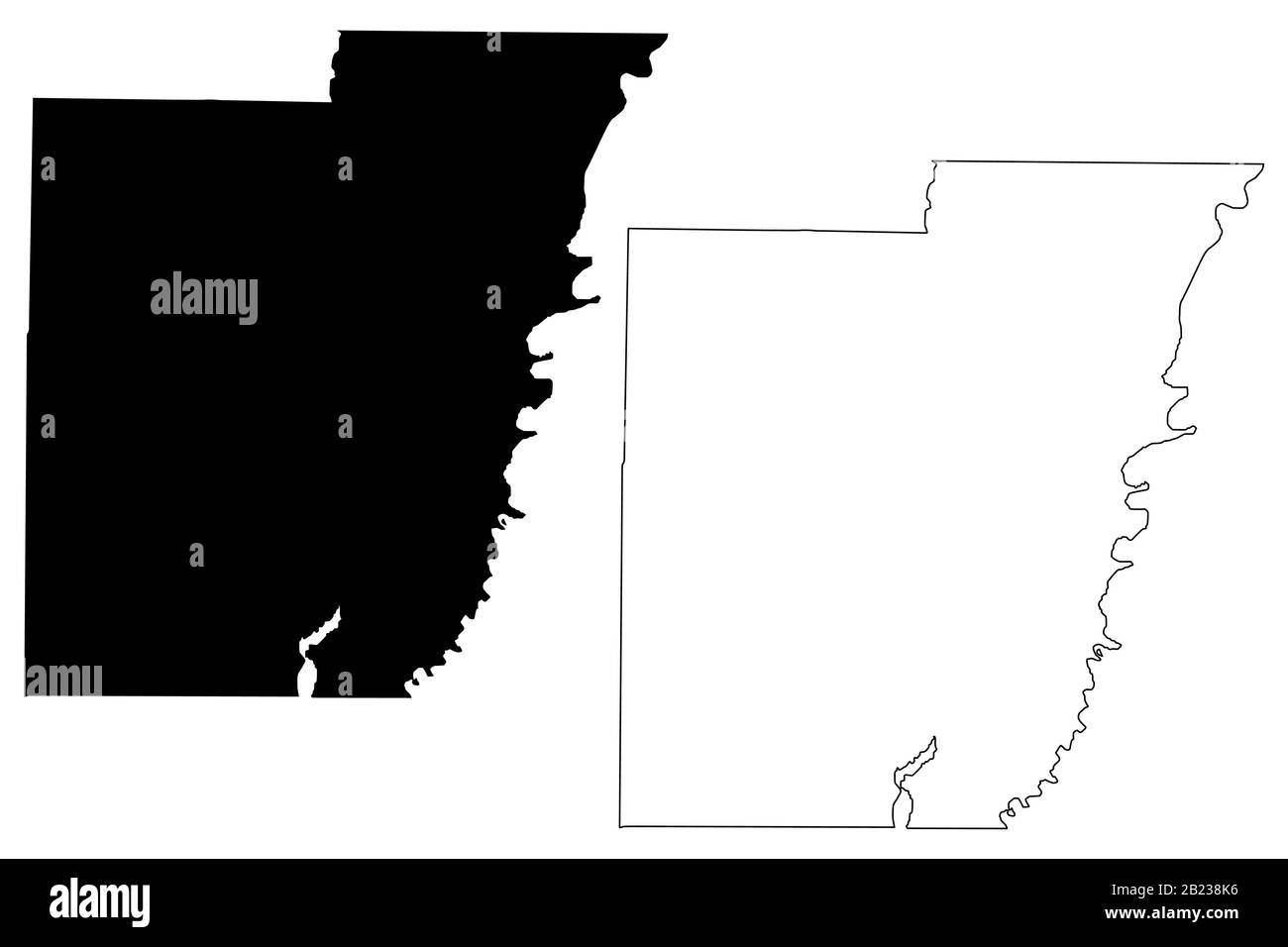 Calhoun County, Florida (U.S. county, United States of America,USA, U.S., US) map vector illustration, scribble sketch Calhoun map Stock Vector