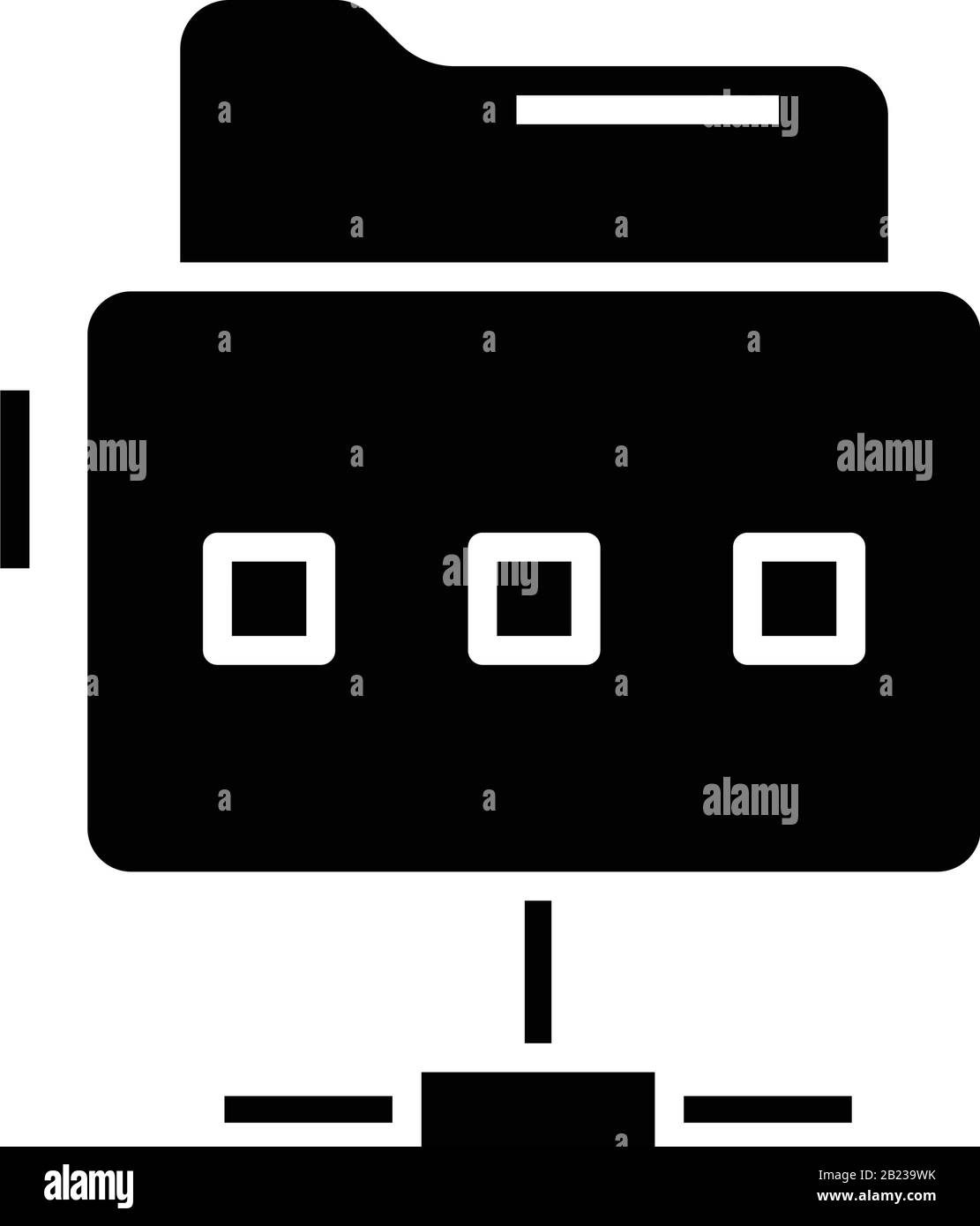 Files keeper black icon, concept illustration, vector flat symbol ...