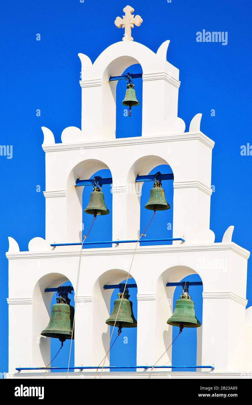 Glockenturm - Fira - Santorin Stock Photo