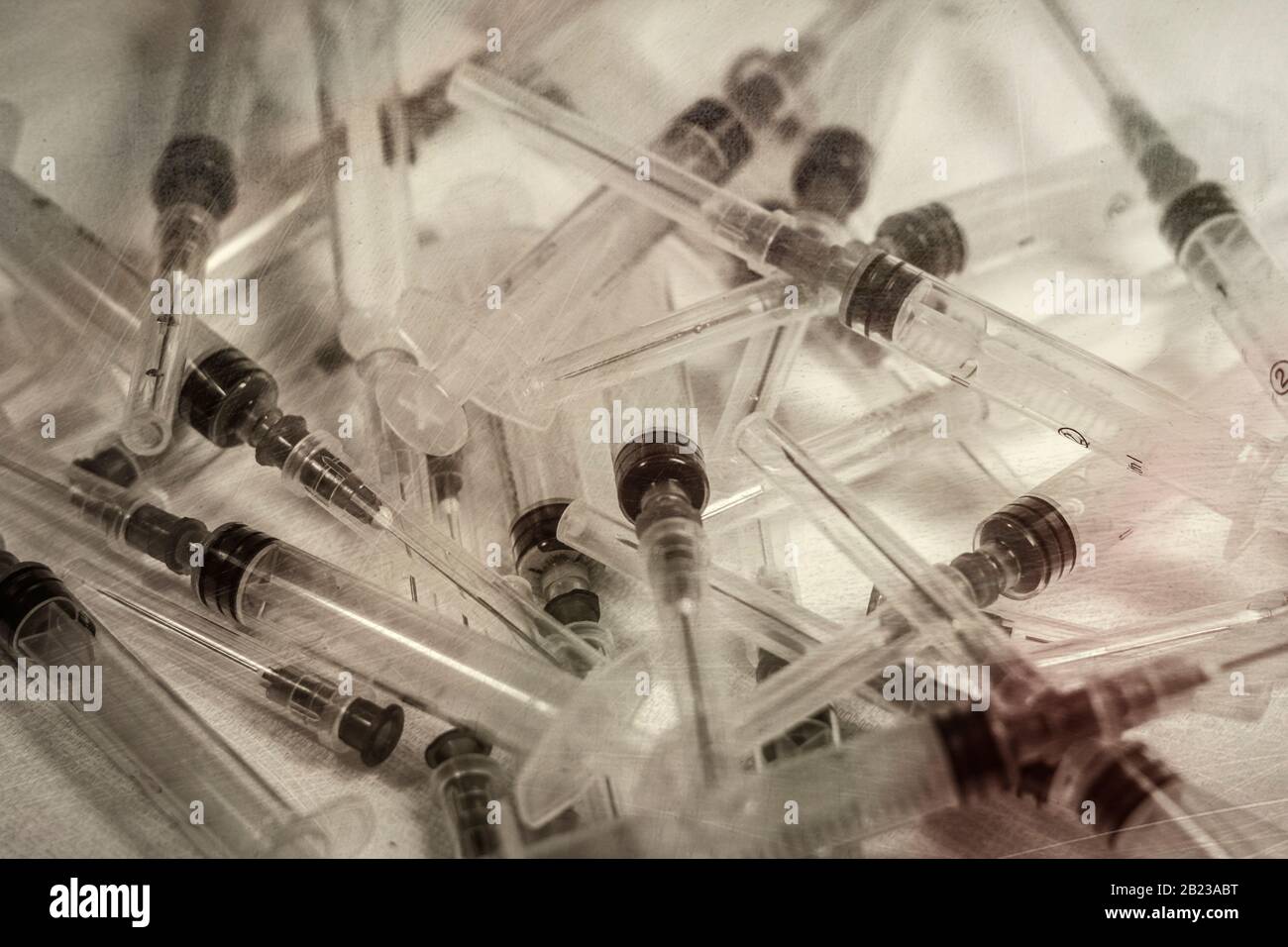 Syringe with needle, used syringes Stock Photo Alamy