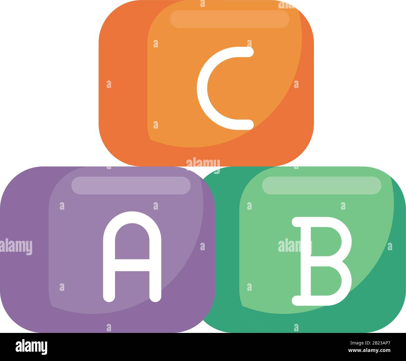 alphabet blocks child toy flat style icon Stock Vector