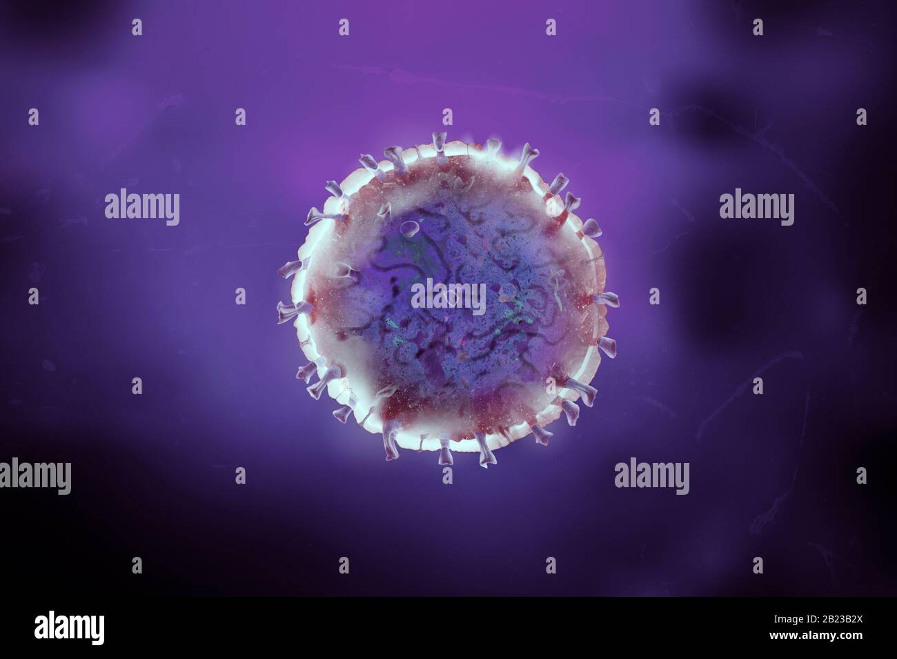 coronavirus DNA and RNA center world pandemic SARS, MERS and COVID-19 Stock Photo