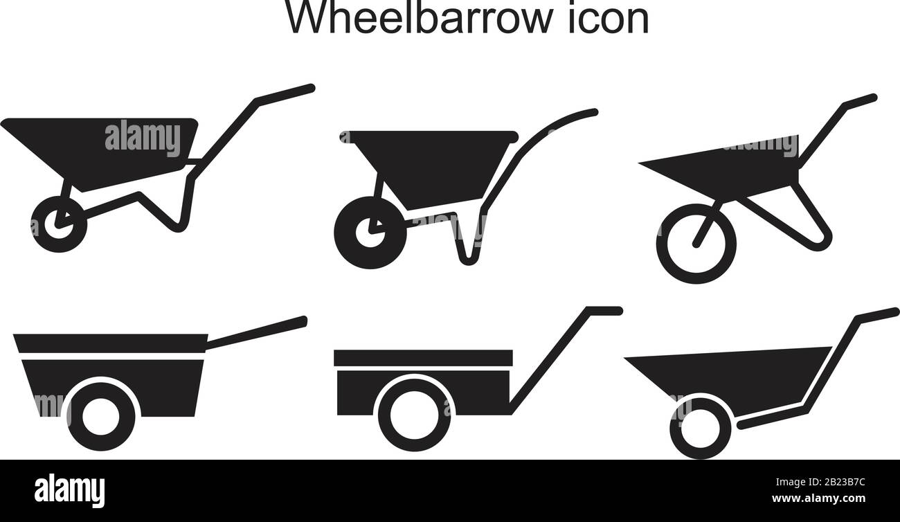 Wheelbarrow Icon template black color editable. Wheelbarrow Icon symbol