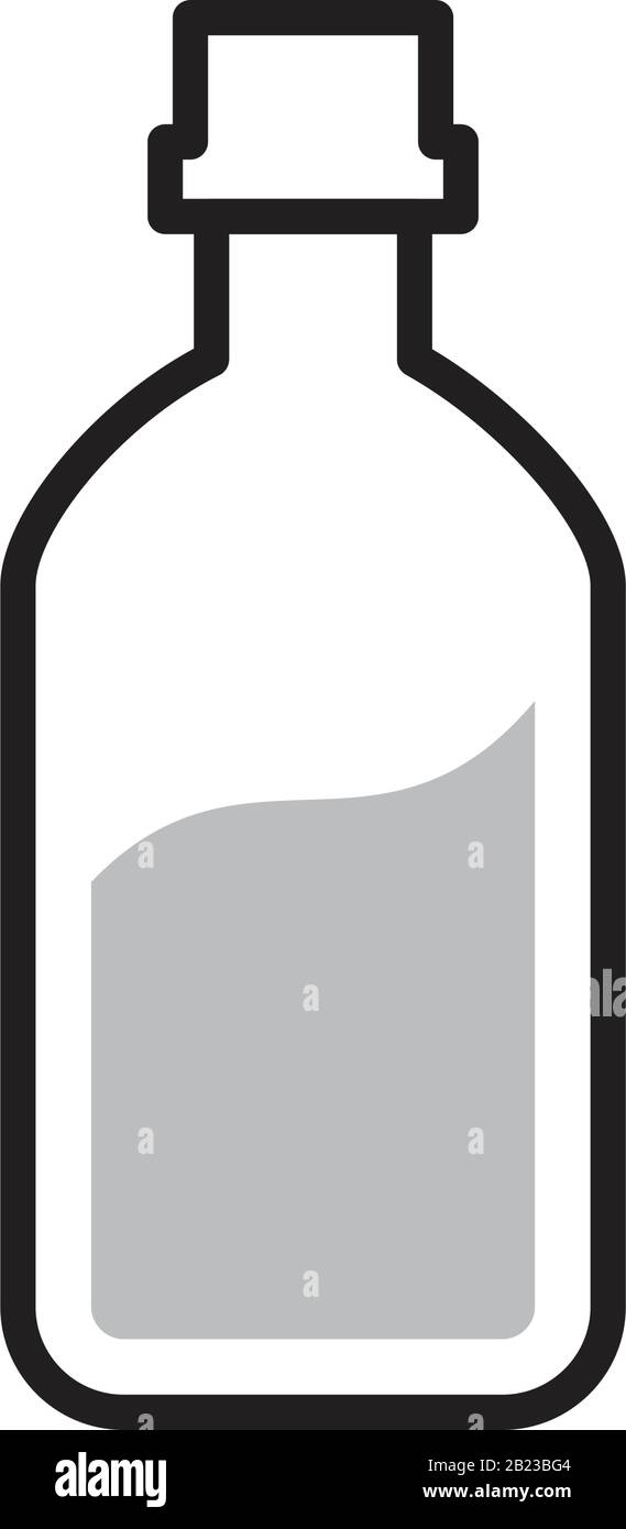 Bottle of glass for liquid icon template black color editable. Bottle of glass for liquid icon symbol Flat vector illustration for graphic and web des Stock Vector
