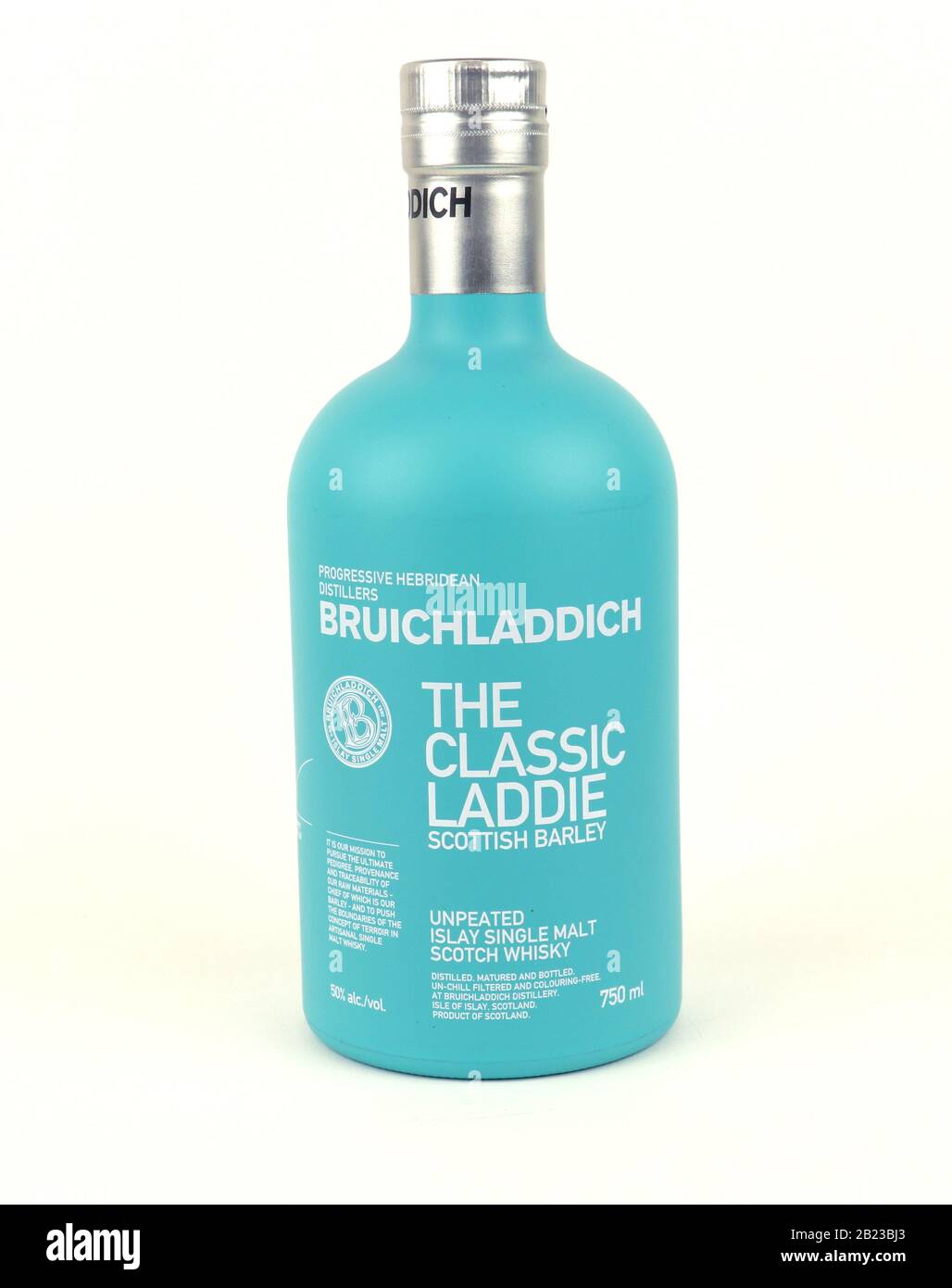 Spencer,Wisconsin,U.S.A. February,11,2020   Bottle of Bruichladdich Scotch Whisky   Bruichladdic is from the island of Islay and was founded in 1881 Stock Photo