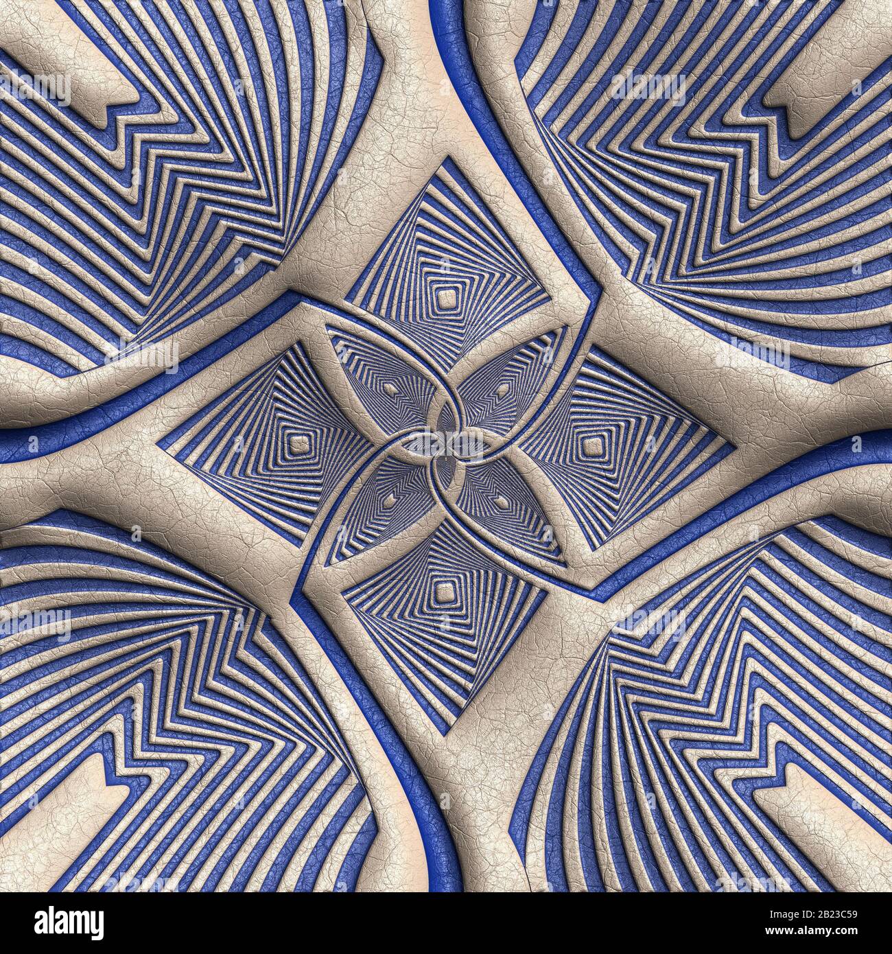 Leather tile with embossed optical illusion Stock Photo Alamy