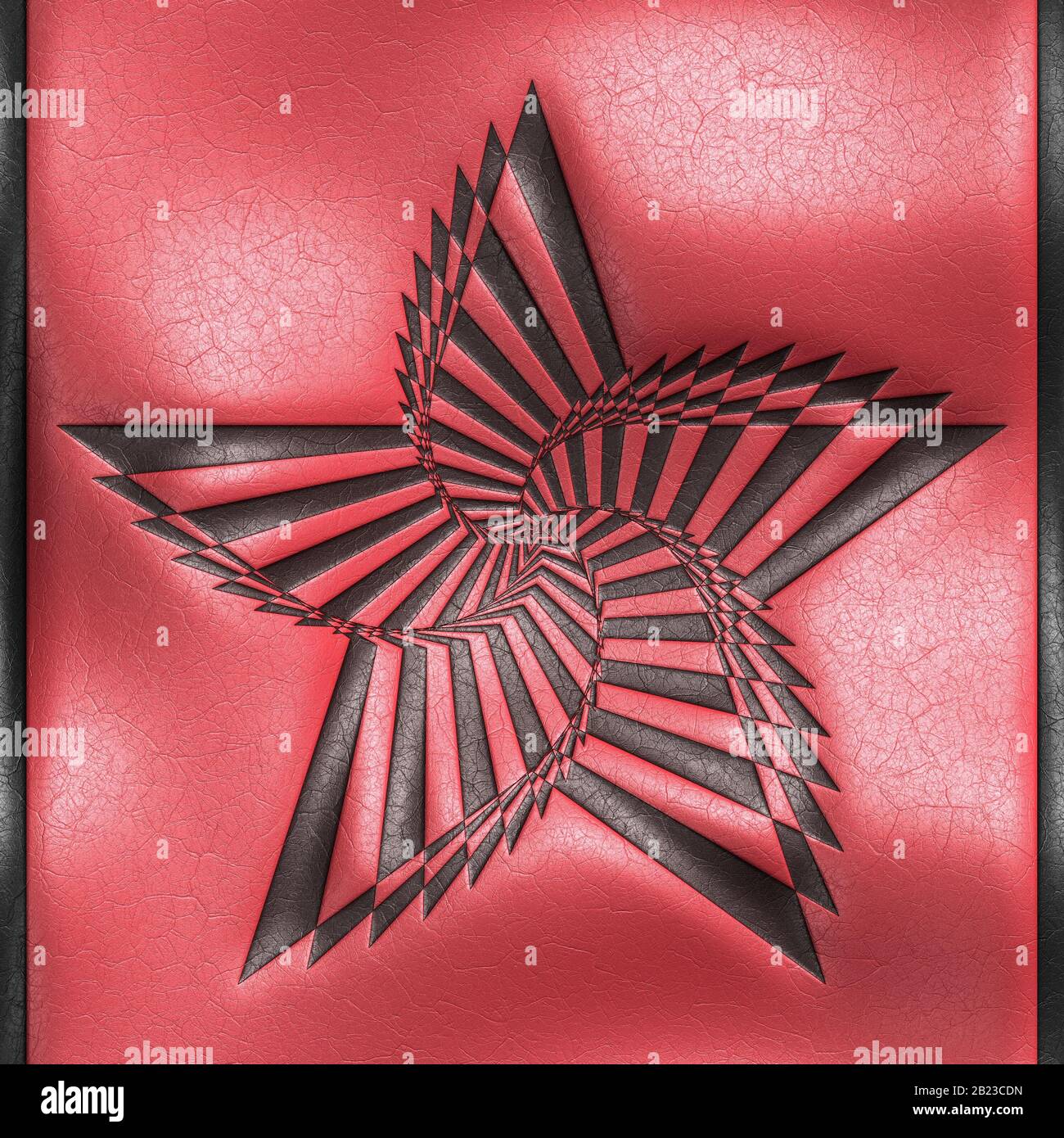 Leather tile with embossed optical illusion Stock Photo Alamy