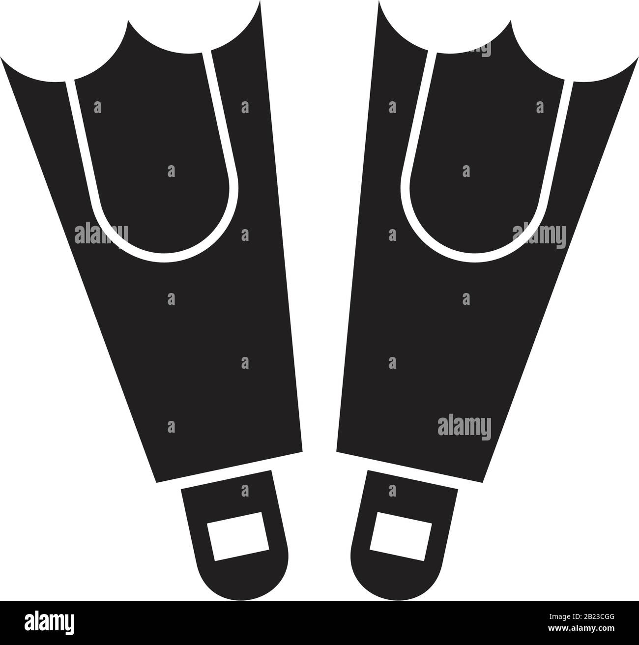 Swimming flippers icon template black color editable. Swimming flippers