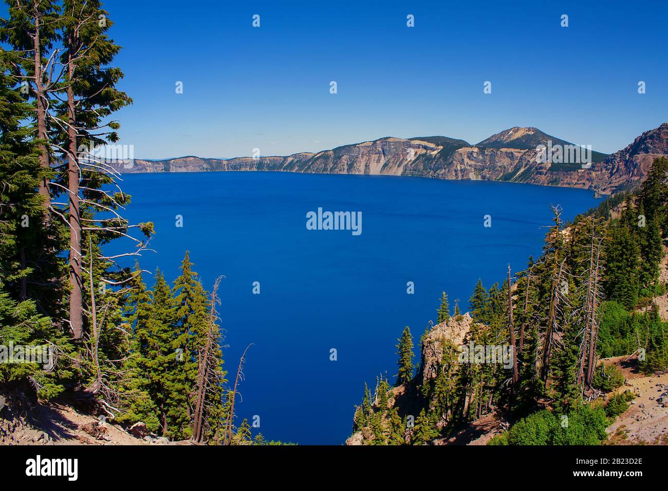 Oregon, USA Panorama of Crater Lake National Park (Crater Lake is the