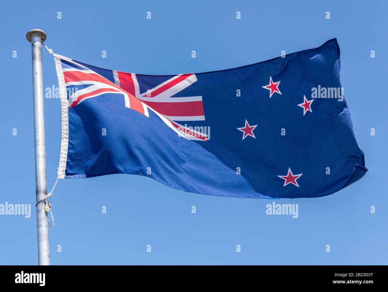 New Zealand flag at Westhaven Marina, Westhaven, Auckland, Auckland Region, New Zealand Stock Photo