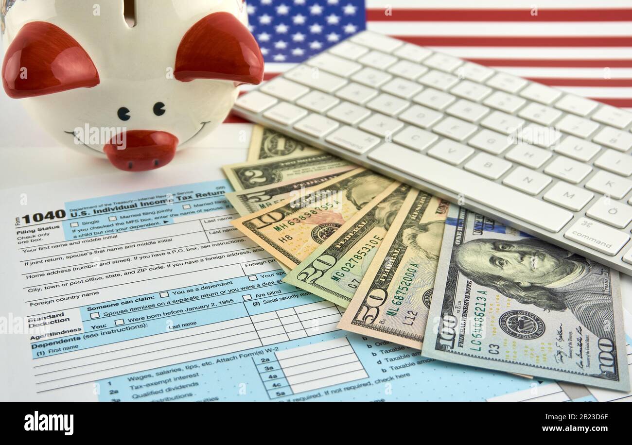 The 1040 Individual Tax Form Stock Photo