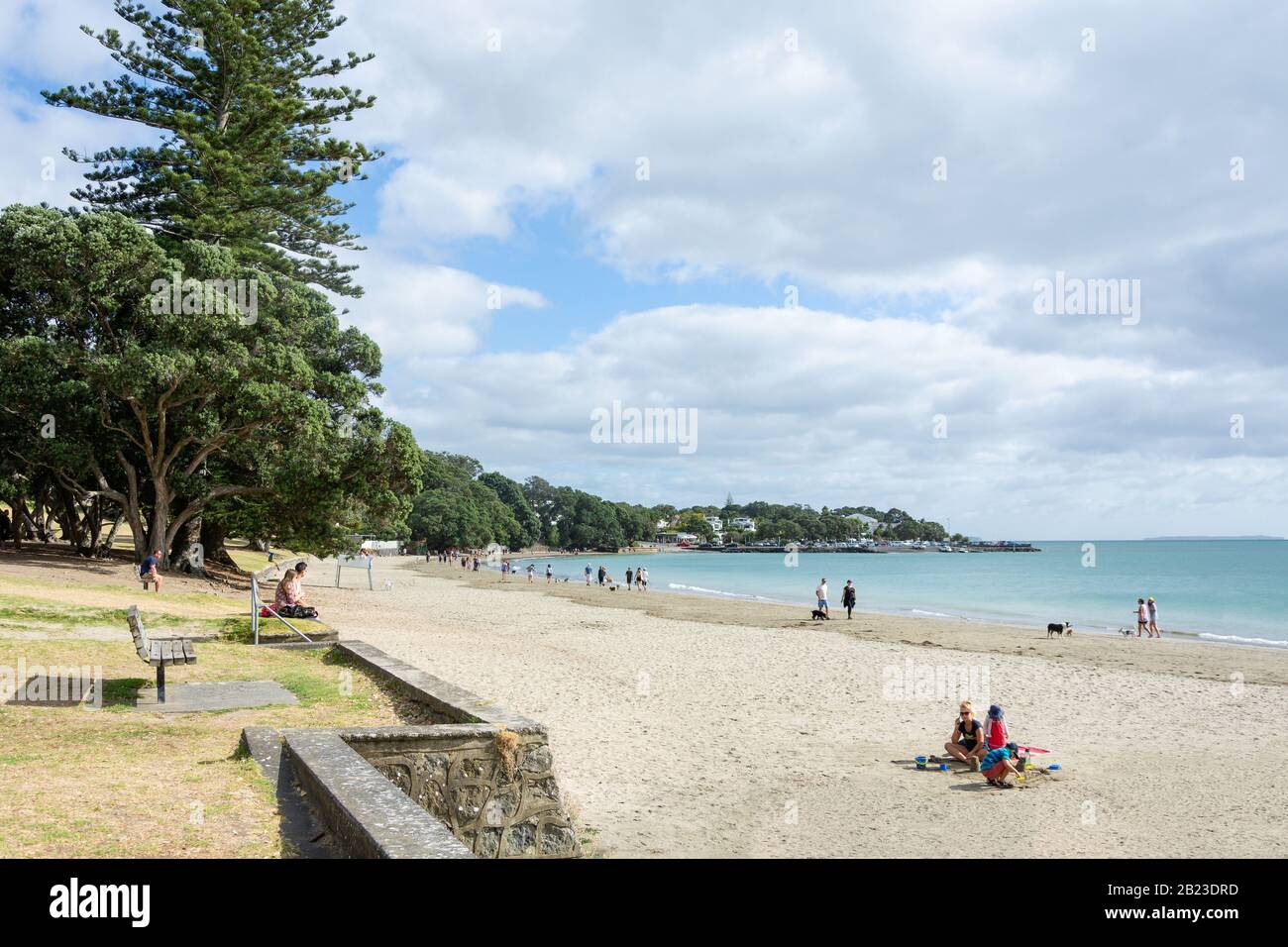 Takapuna Beach, Takapuna, North Shore, Auckland, Auckland Region, New Zealand Stock Photo