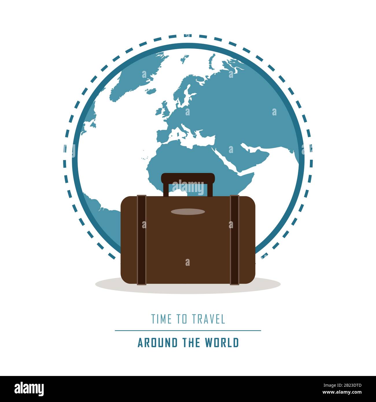 time to travel around the world icon isolated on white background vector illustration EPS10 Stock Vector