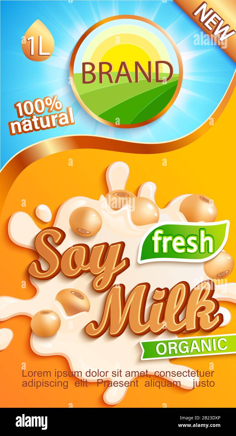 Soy milk label for your brand Stock Vector Image & Art Alamy