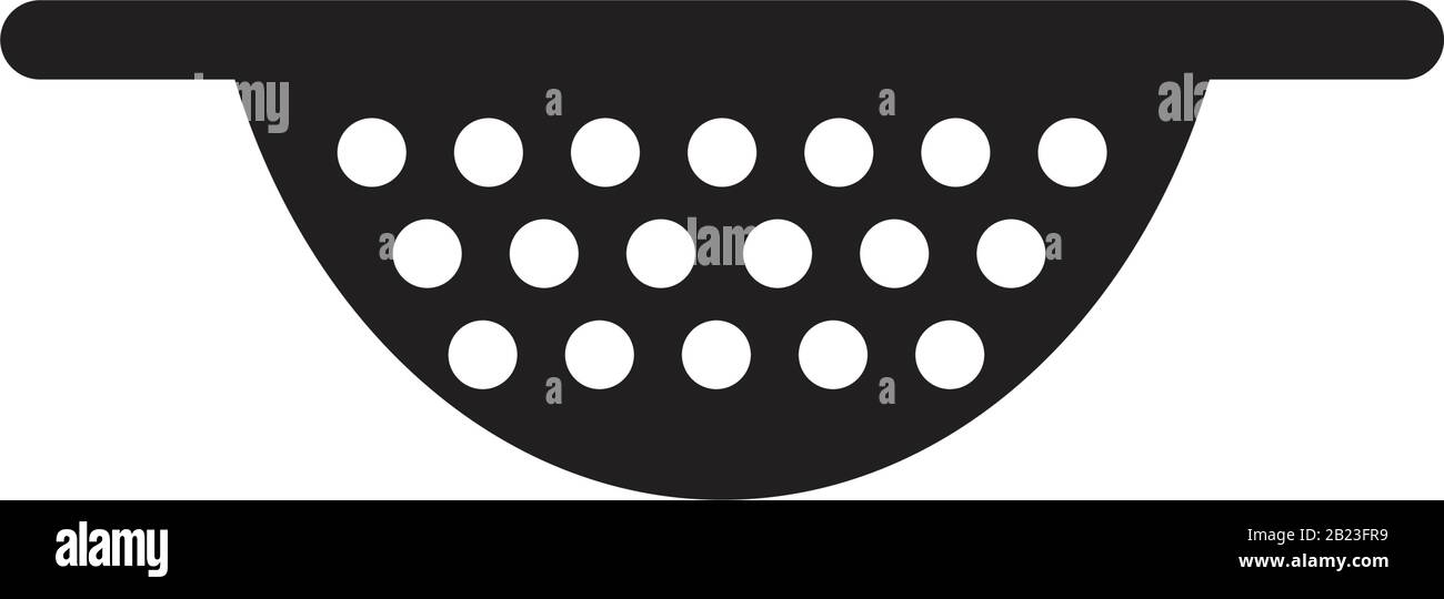 Colander icon template black color editable. Colander icon symbol Flat