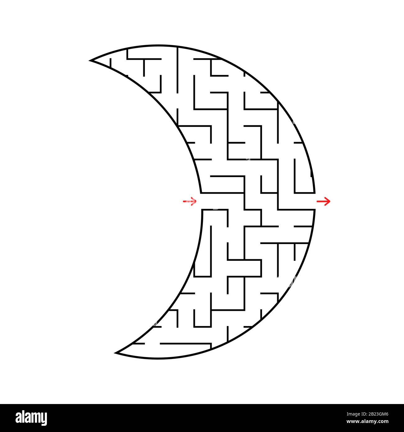 Abstract labyrinth. Simple flat vector illustration isolated on white background Stock Vector
