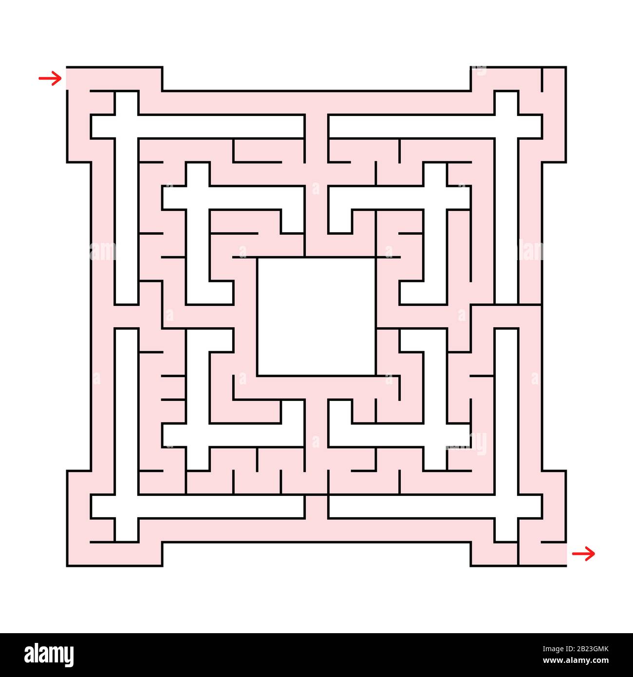 Abstract polygonal maze of fantastic shape. Vector illustration isolated on white background Stock Vector