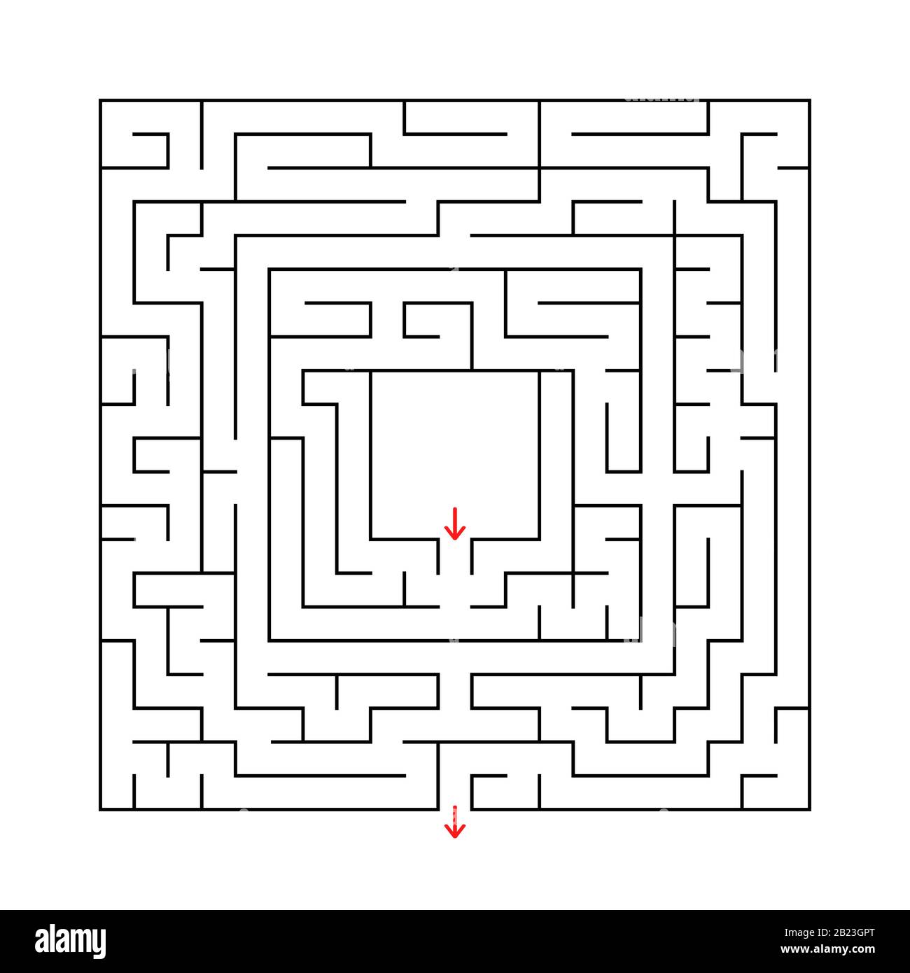 Abstract square maze. Vector illustration isolated on white background Stock Vector