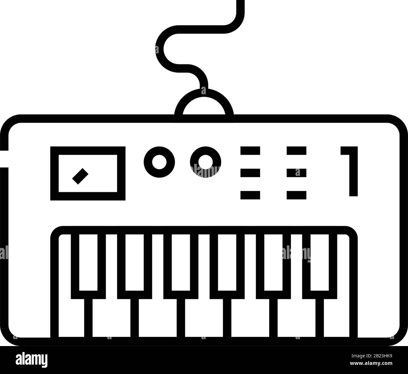 Piano music line icon, concept sign, outline vector illustration, linear symbol. Stock Vector
