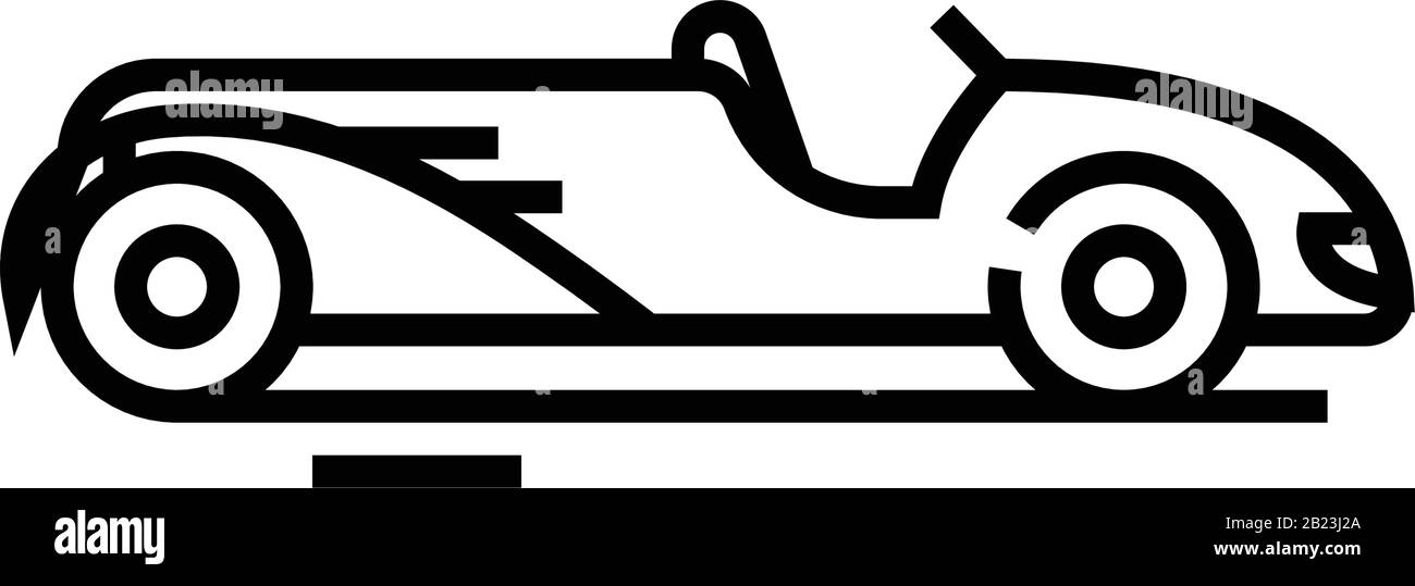 Racing car line icon, concept sign, outline vector illustration, linear ...
