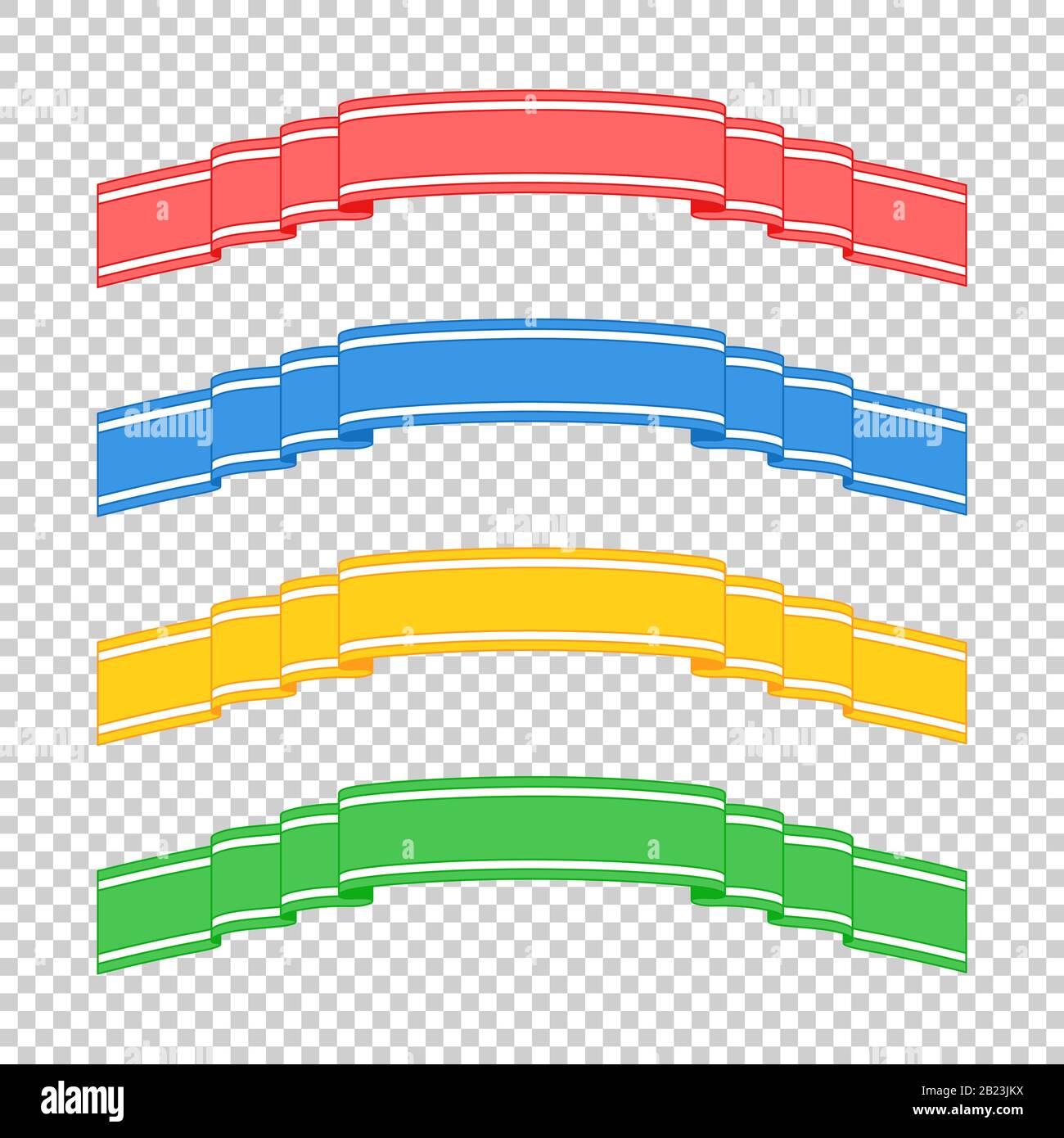 Set of colored isolated banner ribbons on a transparent background ...