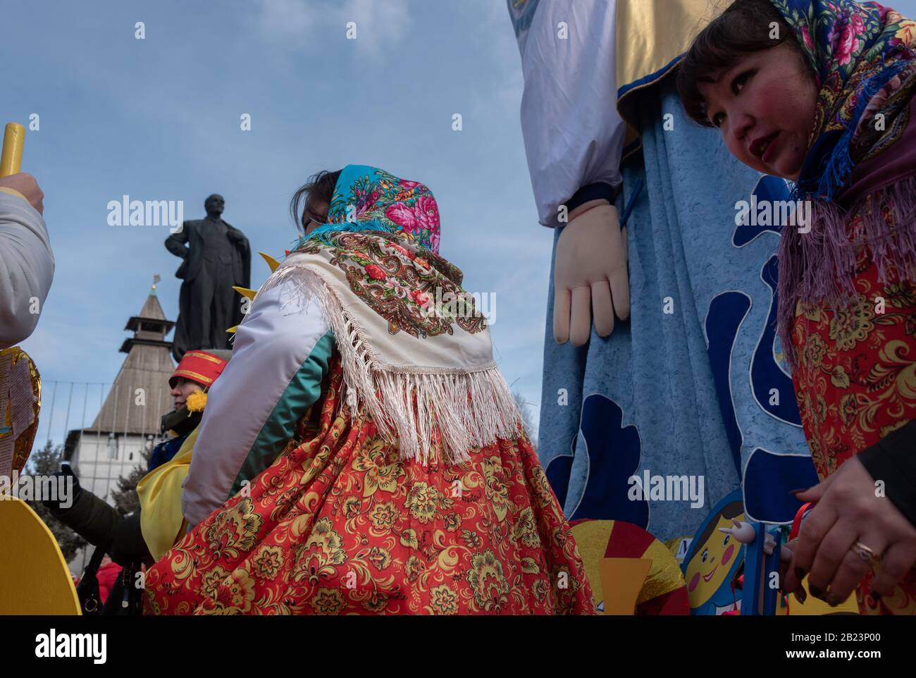Maslenitsa or pancake week celebrations in Astrakhan, Russia Stock Photo