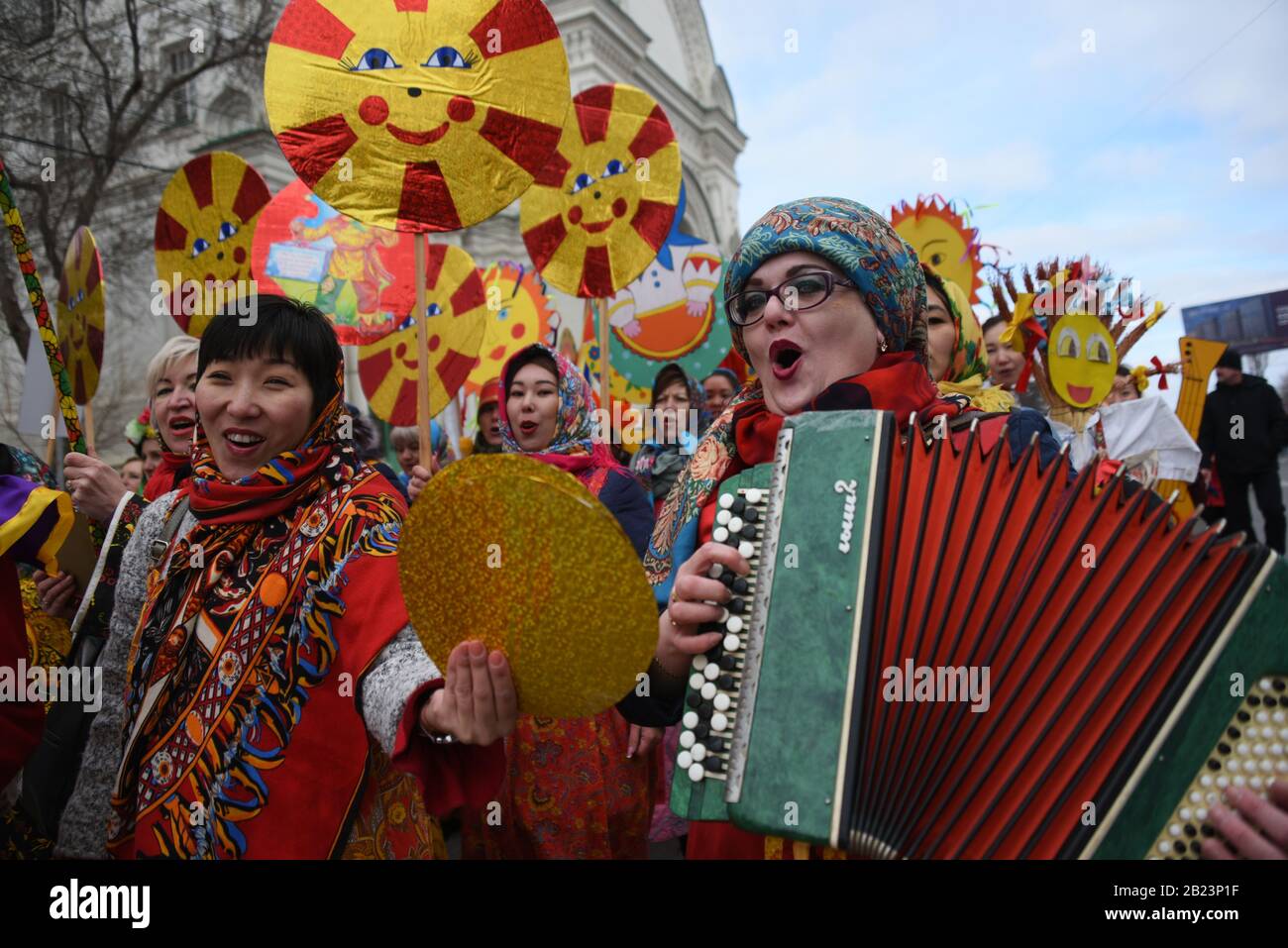 Maslenitsa or pancake week celebrations in Astrakhan, Russia Stock Photo