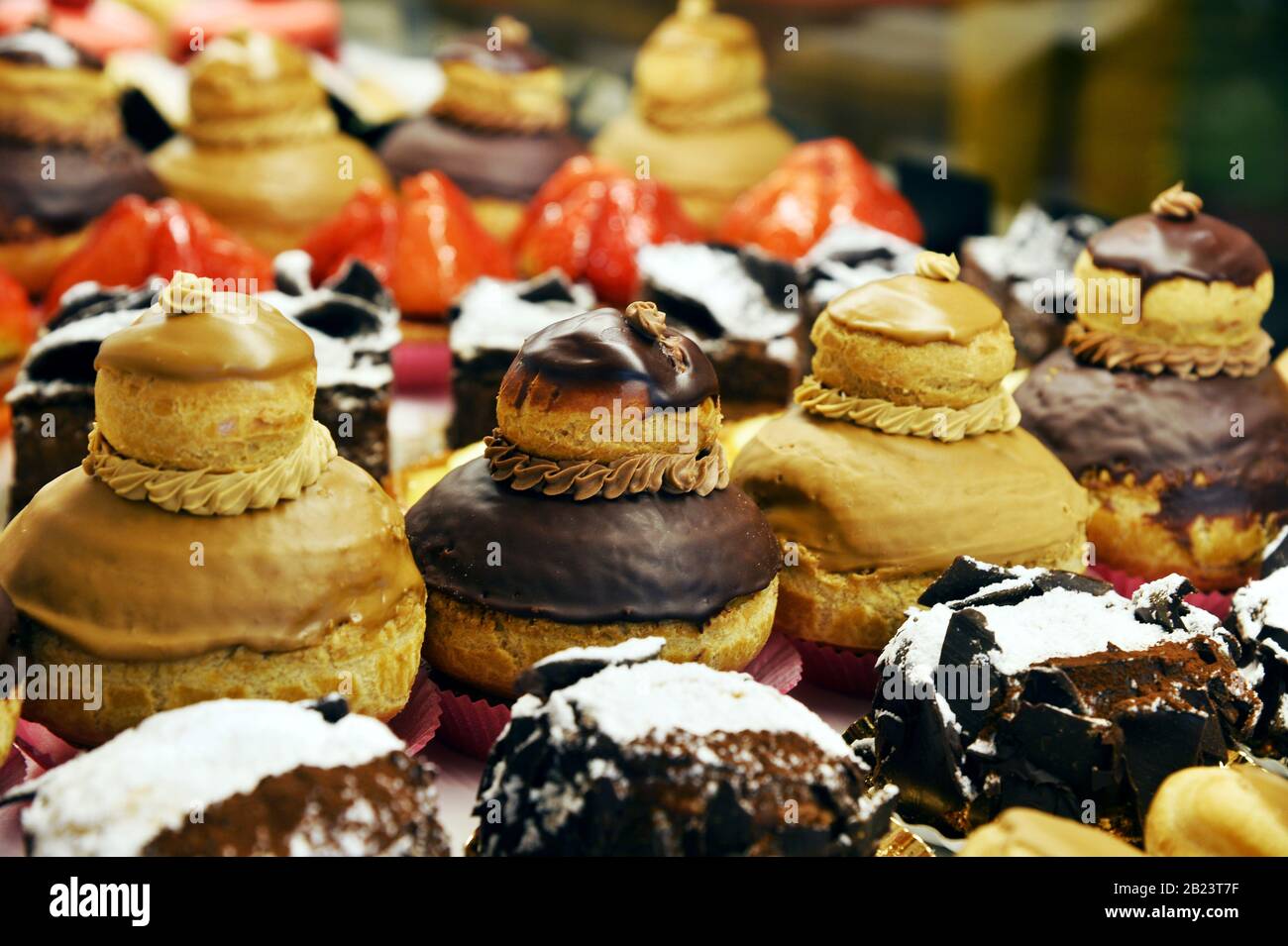 Religieuse French Bakery Pastry Display Versailles France Stock