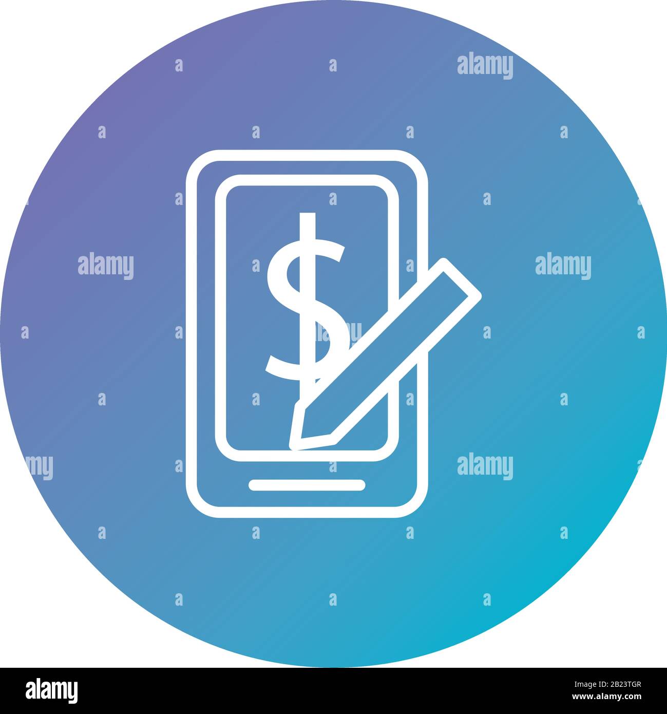 smartphone with money dollar symbol degraded style Stock Vector Image ...