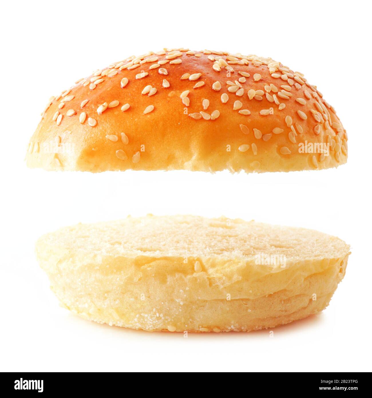 Burger bun cut open hires stock photography and images Alamy