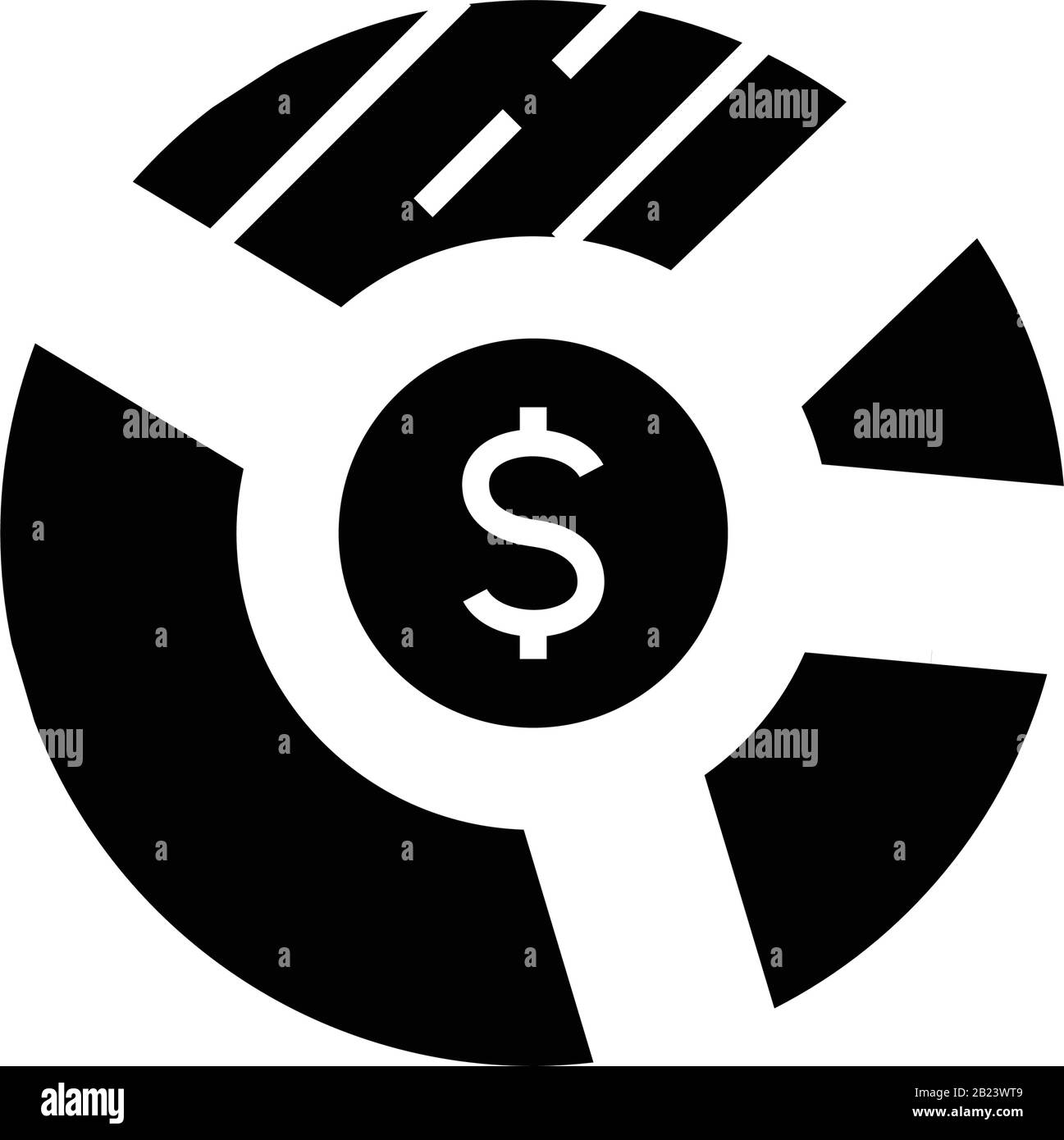 Financial chart black icon, concept illustration, vector flat symbol ...