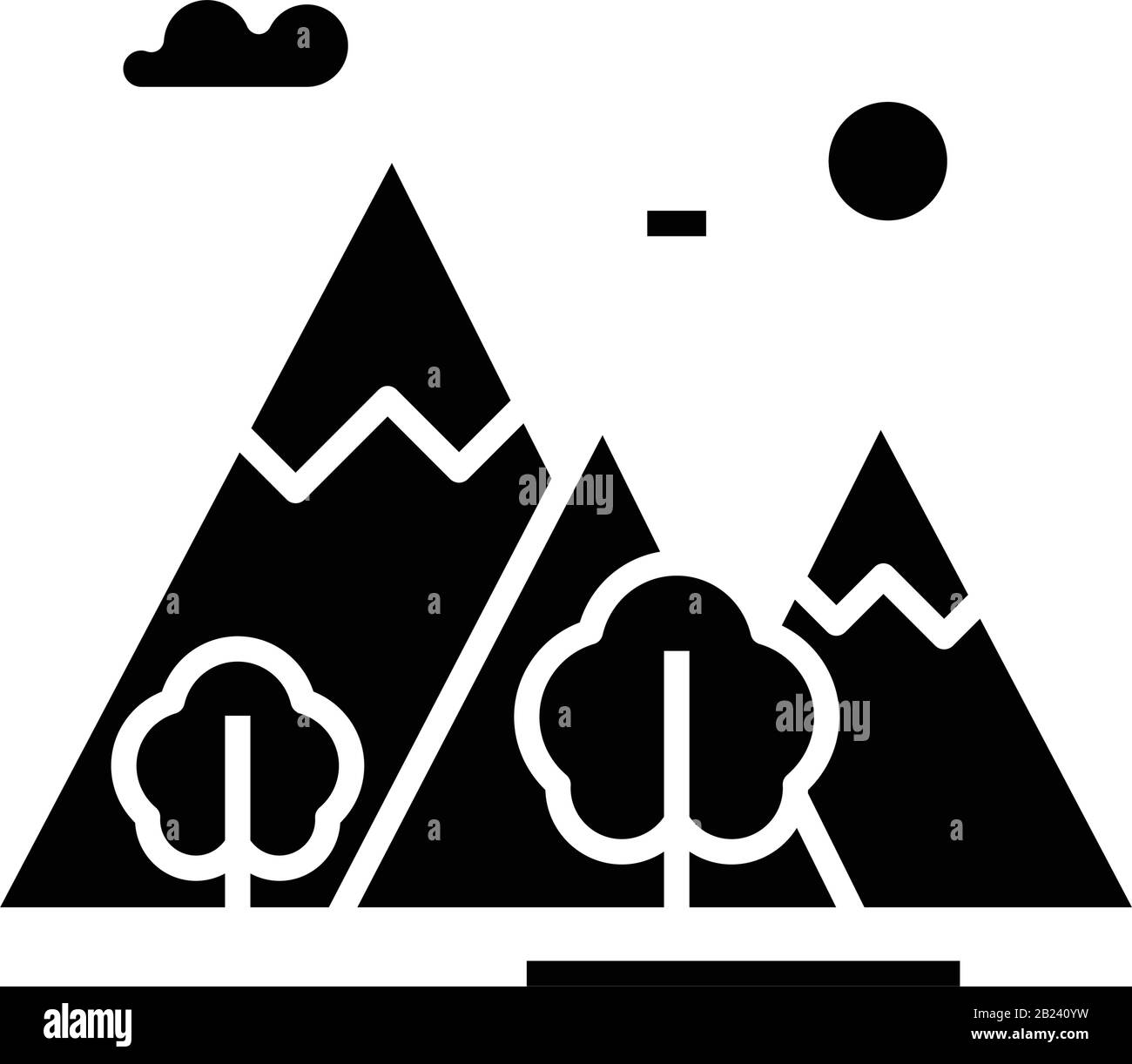 Forest walking black icon, concept illustration, vector flat symbol ...