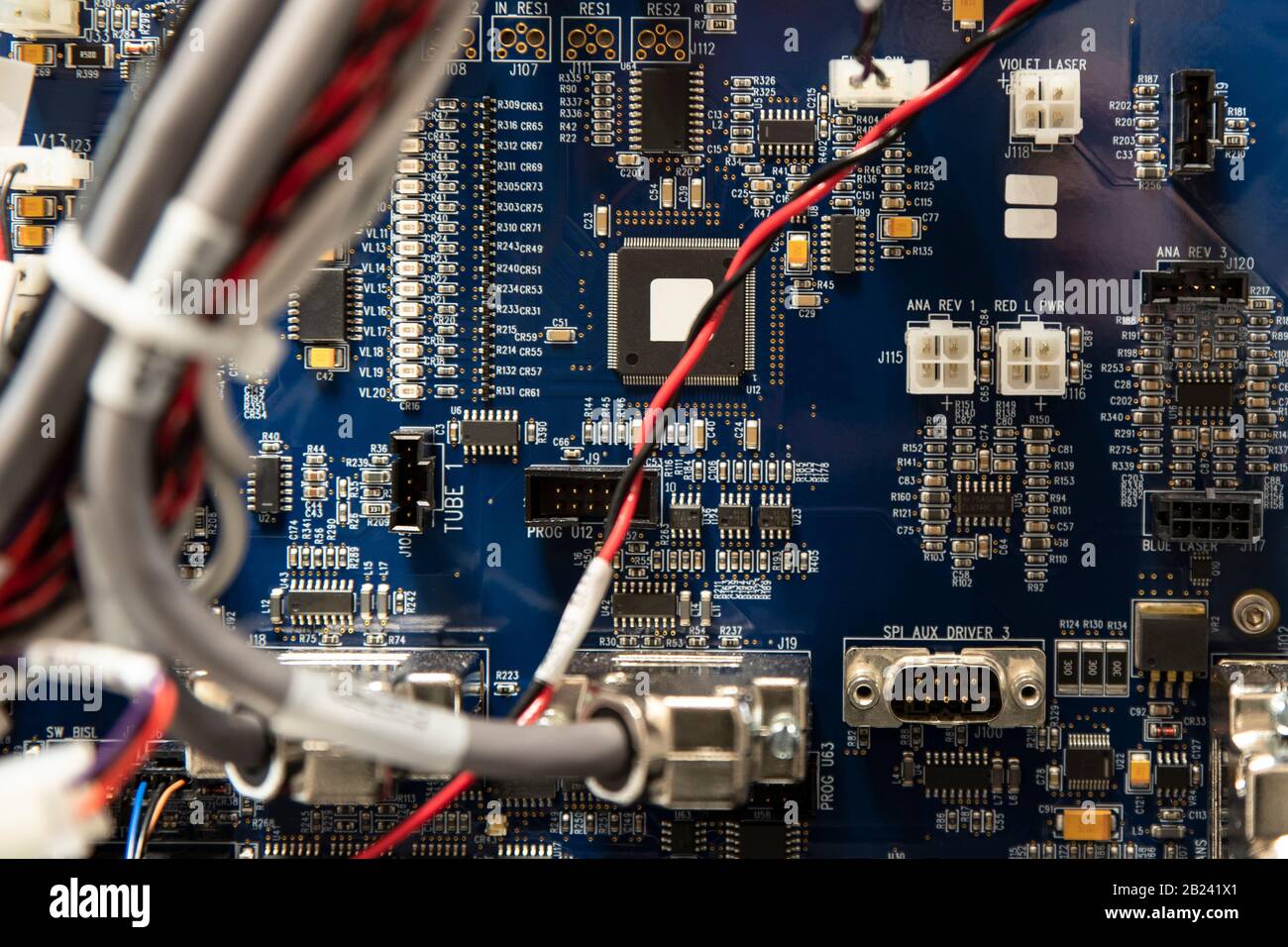 Electronic card of a thechnological apparatus Stock Photo