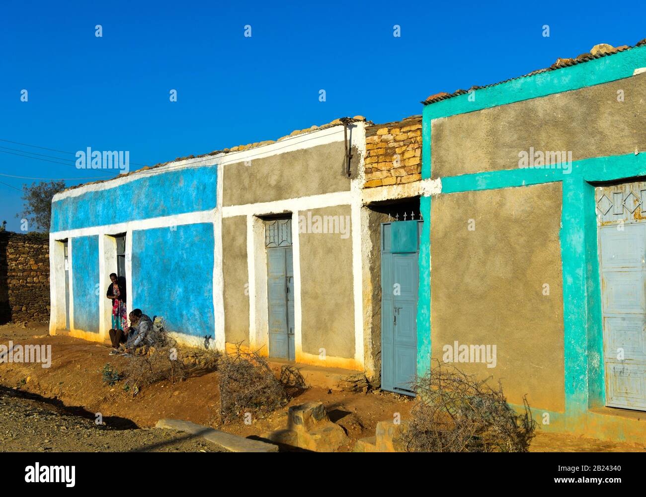 Residential homes at Hawzien, Tigray, Ethiopia Stock Photo