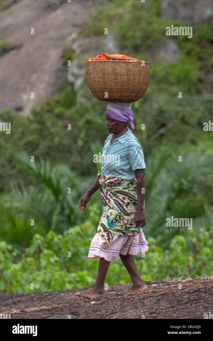 Sumbe Angola 02 25 2020 View of typical African elderly woman