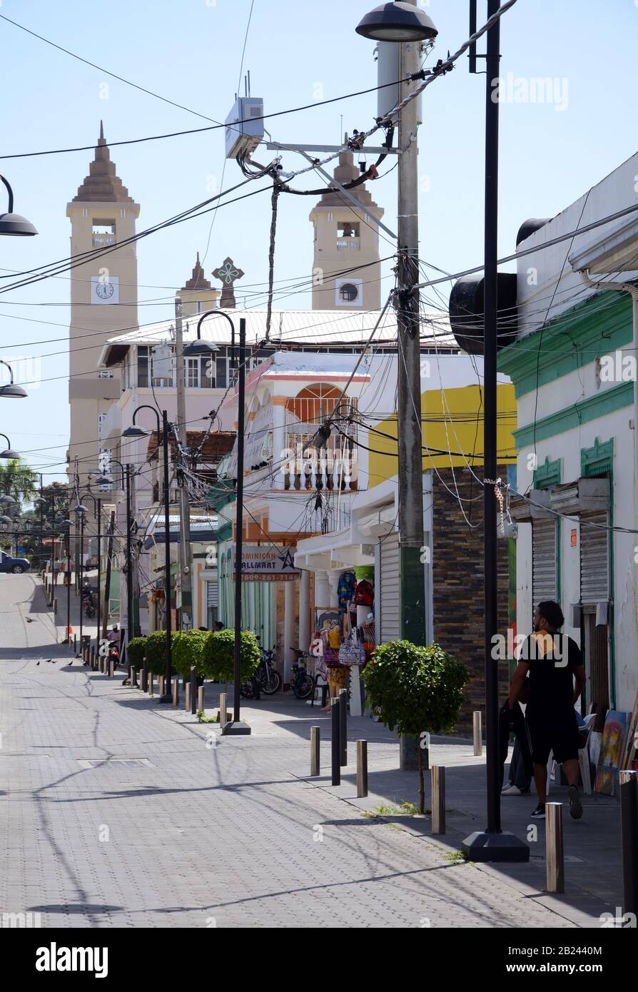 Calle Duarte, Puerto Plata, Dominican Republic Stock Photo