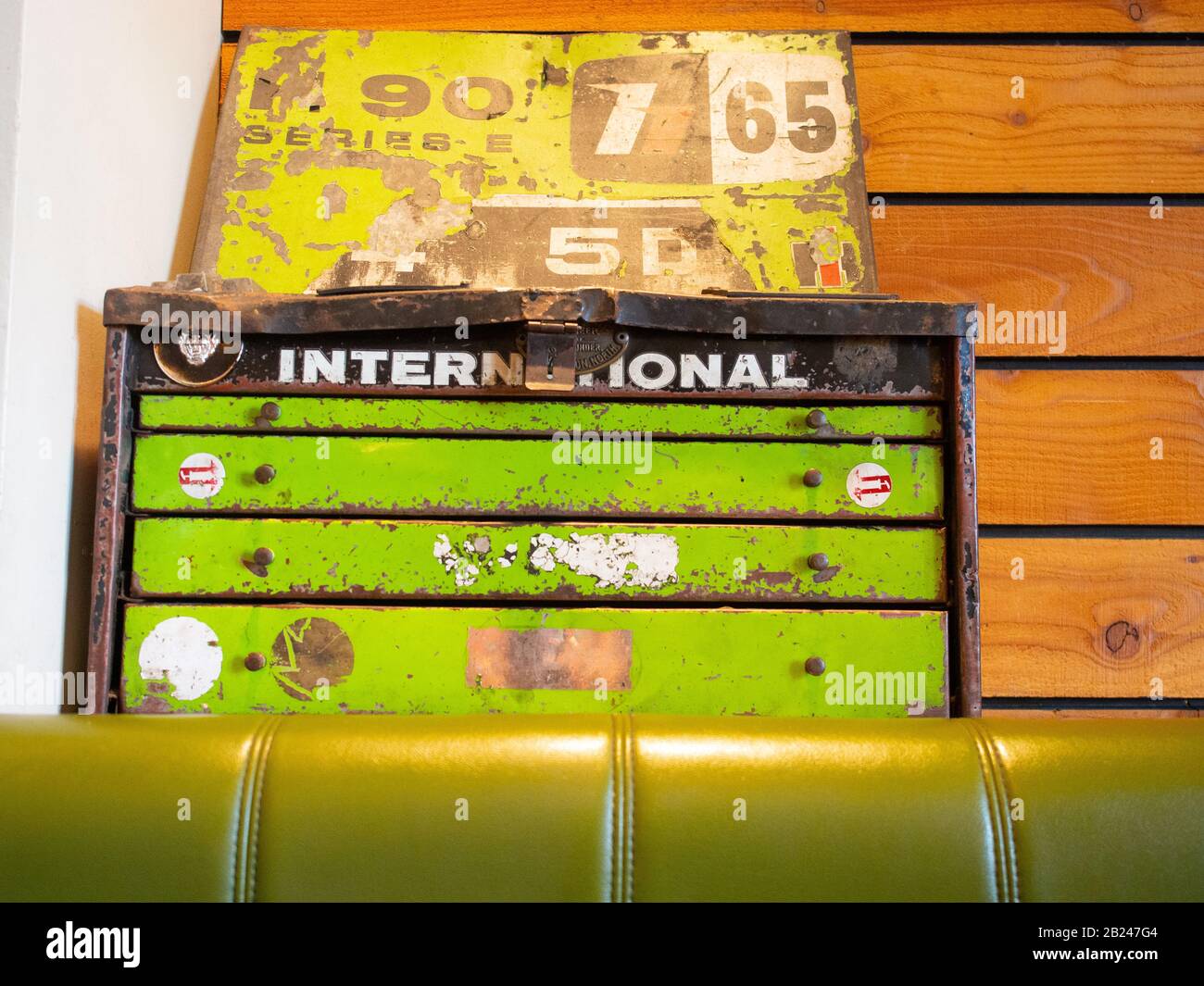 Rusty Vintage Container On Top Of A Seat Stock Photo