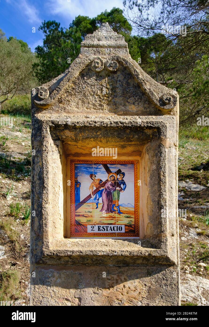 Majorca Ratter Cross Stations of the Cross on the pilgrimage route to Puig de Sant Salvador ...