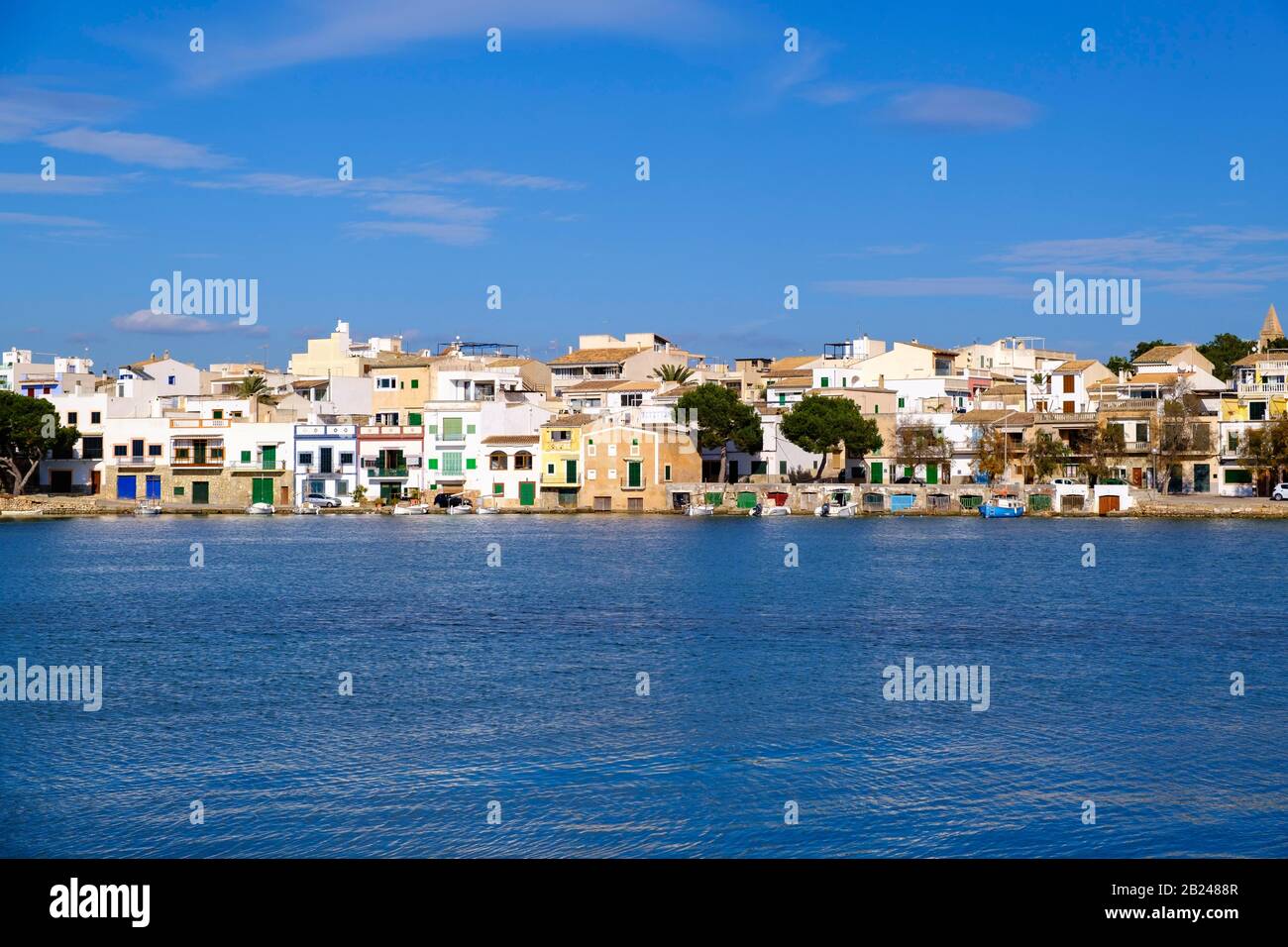 Portocolom, historic town centre, Migjorn region, Majorca, Balearic Islands, Spain Stock Photo