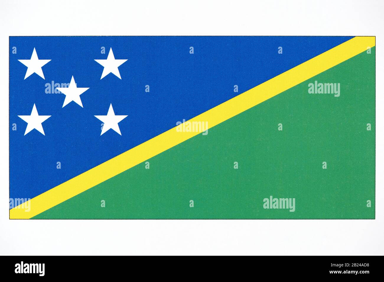 The national flag of the Solomon Islands. Stock Photo