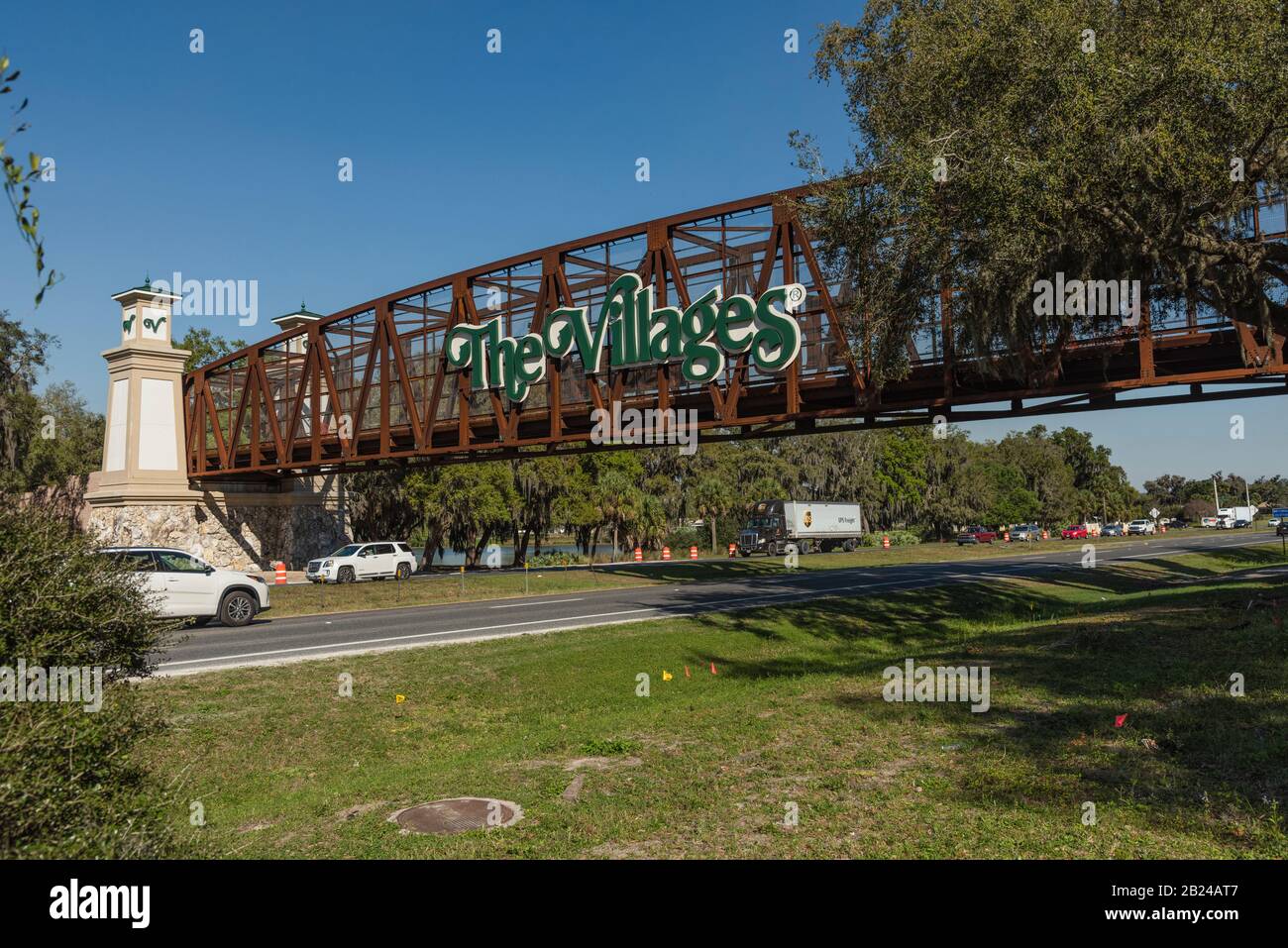 Golf Cart Bridge within the Villages, Florida USA Stock Photo Alamy