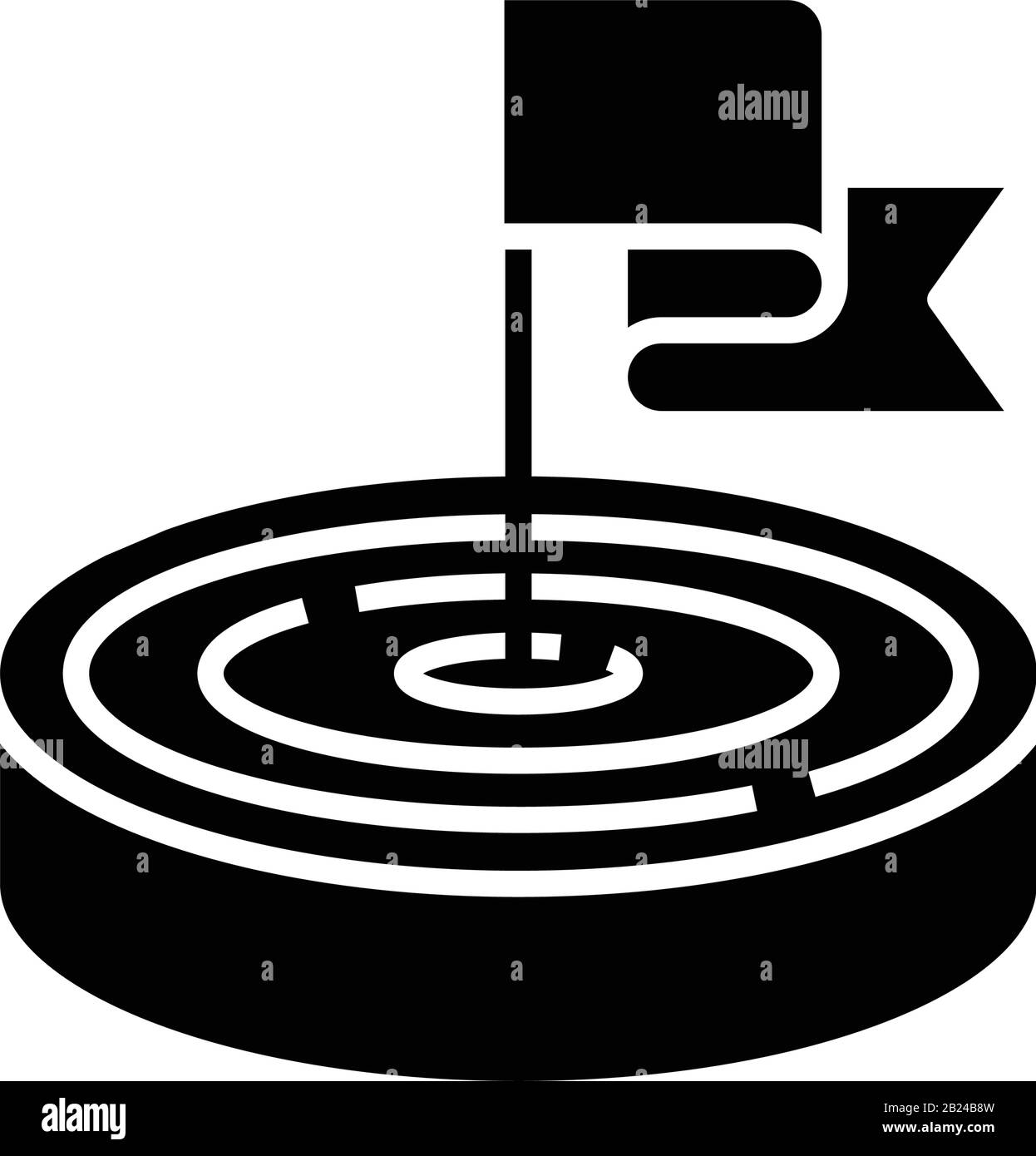 Flag black icon, concept illustration, vector flat symbol, glyph sign. Stock Vector