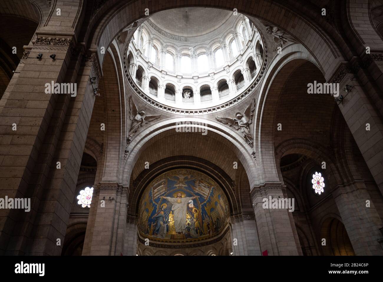View inside the main dome of Basilica of the Sacred Heart of Paris (Sacre-Coeur), Paris, France Stock Photo