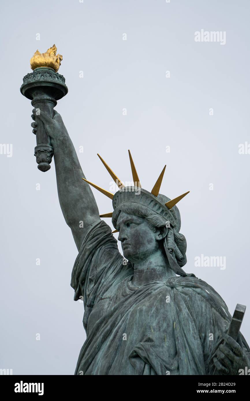 Statue of liberty, Paris France. A replica of the original statue on the Île aux Cygnes Paris