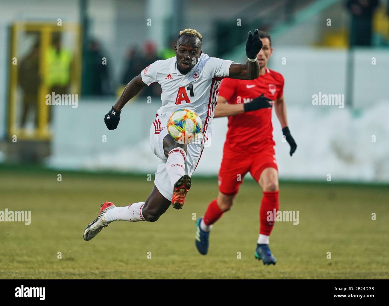 February 29, 2020: Ali Sowe of Cska Sofia during FC Tsarsko Selo Sofia and CSKA Sofia on Tsarsko Selo Sports Complex, Sofia, Bulgaria. Kim Stock Photo - Alamy