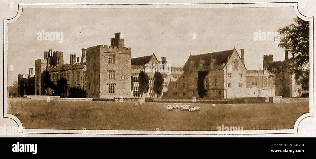 Penshurst Place in 1904. Penshurst Place  manor house is ancestral home of the Sidney family. It stands near Tonbridge, Kent, 32 miles (51 km) south east of London (UK). It has featured as a location  in a number of historic film and TV movies and was historically known as  Penecestre or Penchester as in the name of Stephen de Penecestre, Lord Warden of the Cinque Ports. The gardens and parts of the house are open to the public as is the  toy museum Stock Photo