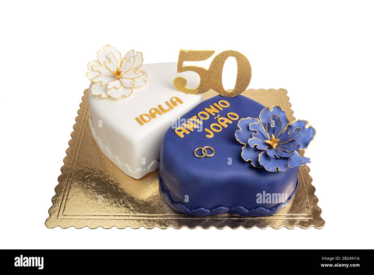 Cake For The Wedding Anniversary Of The Fiftieth Stock Photo Alamy