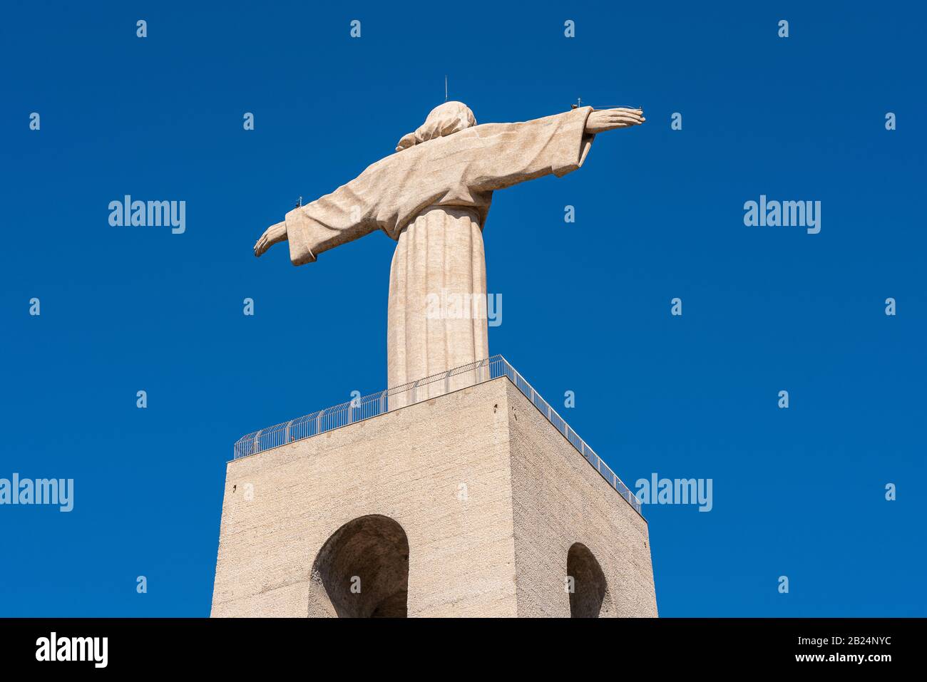 Statue of Jesus Christ in Lisbon near the bridge on October 25th Stock
